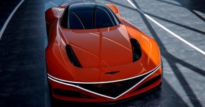 捷尼赛思X Gran Berlinetta Vision Gran Turismo概念车于巴塞罗那“Gran Turismo世界系列赛”总决赛发布