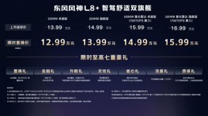 15万级智驾旗舰落地 风神L8+正式上市 12.99万元起售
